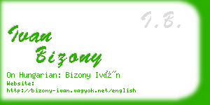 ivan bizony business card